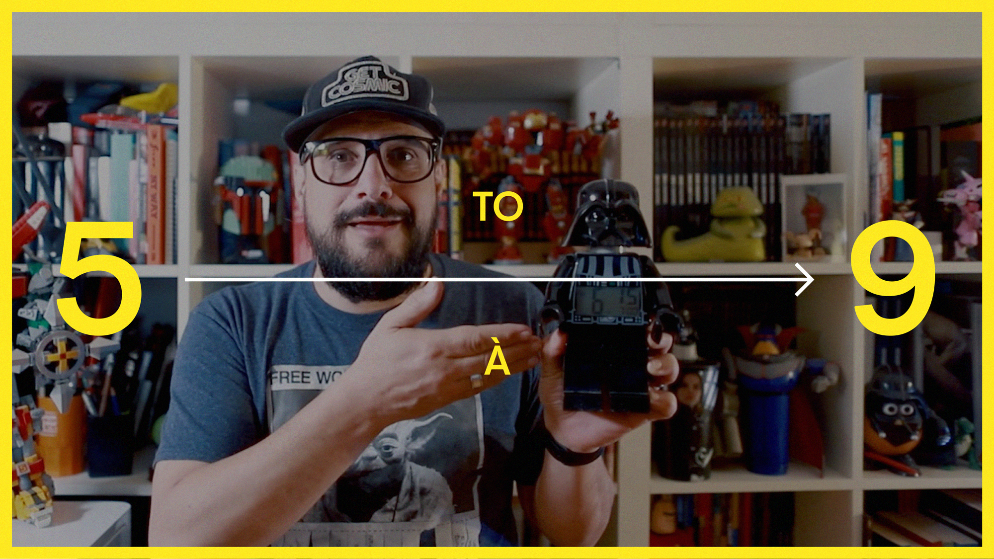 Photo of Garci Inigo showing his Darth Vader alarm clock